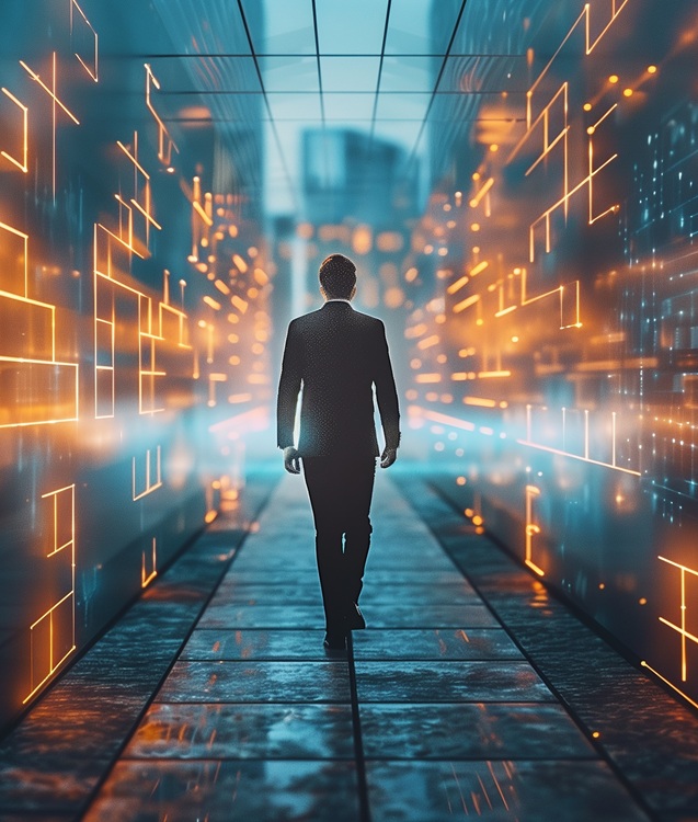 Change Management Frameworks, Business strategy concept, futuristic background